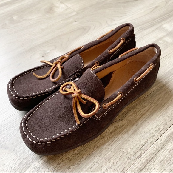 Lands End Suede Loafer Moccasins 